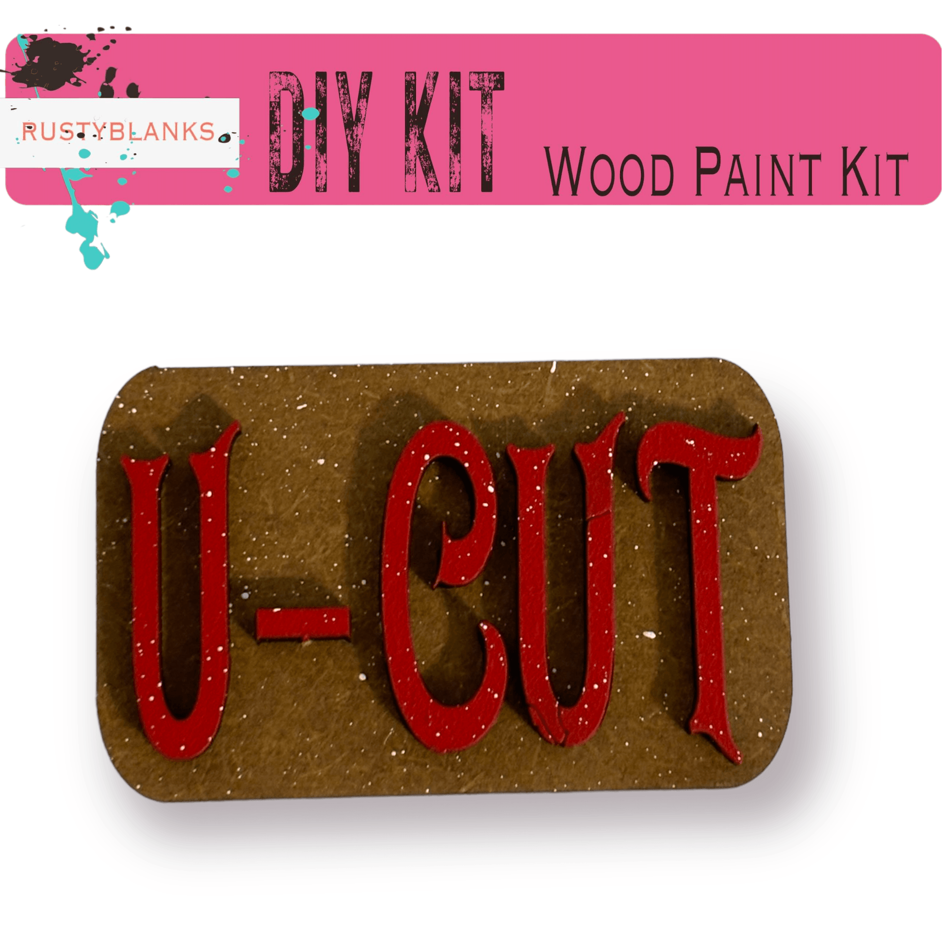 a wooden sign that says u - cut on it