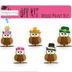 a picture of a group of owls wearing hats