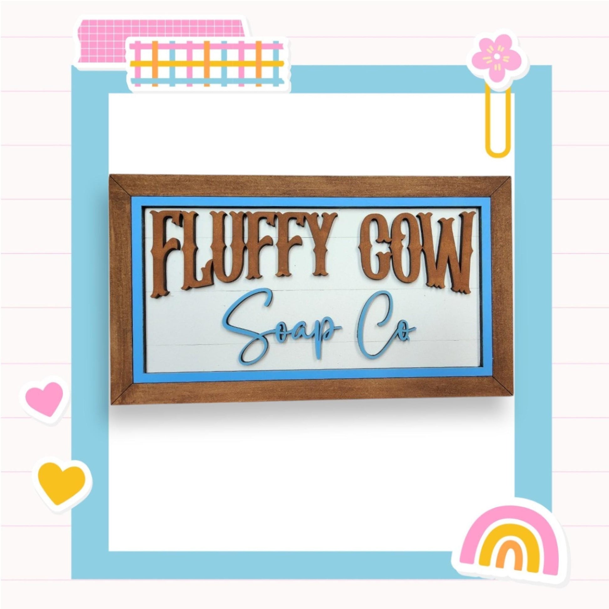 a sign that says fluffy cow soap co