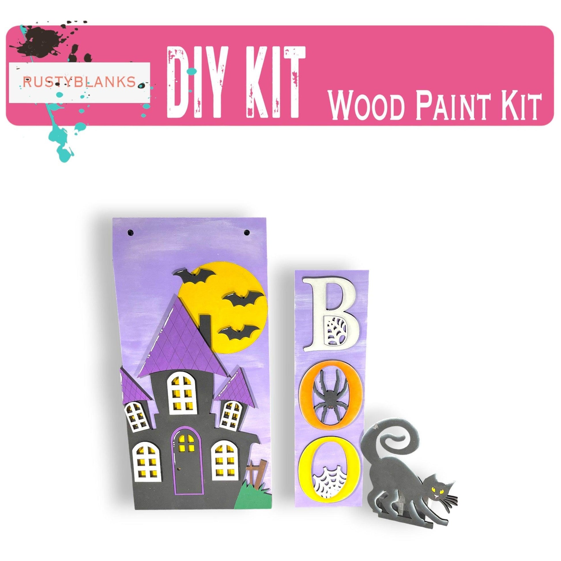 a diy kit with a picture of a house and a cat