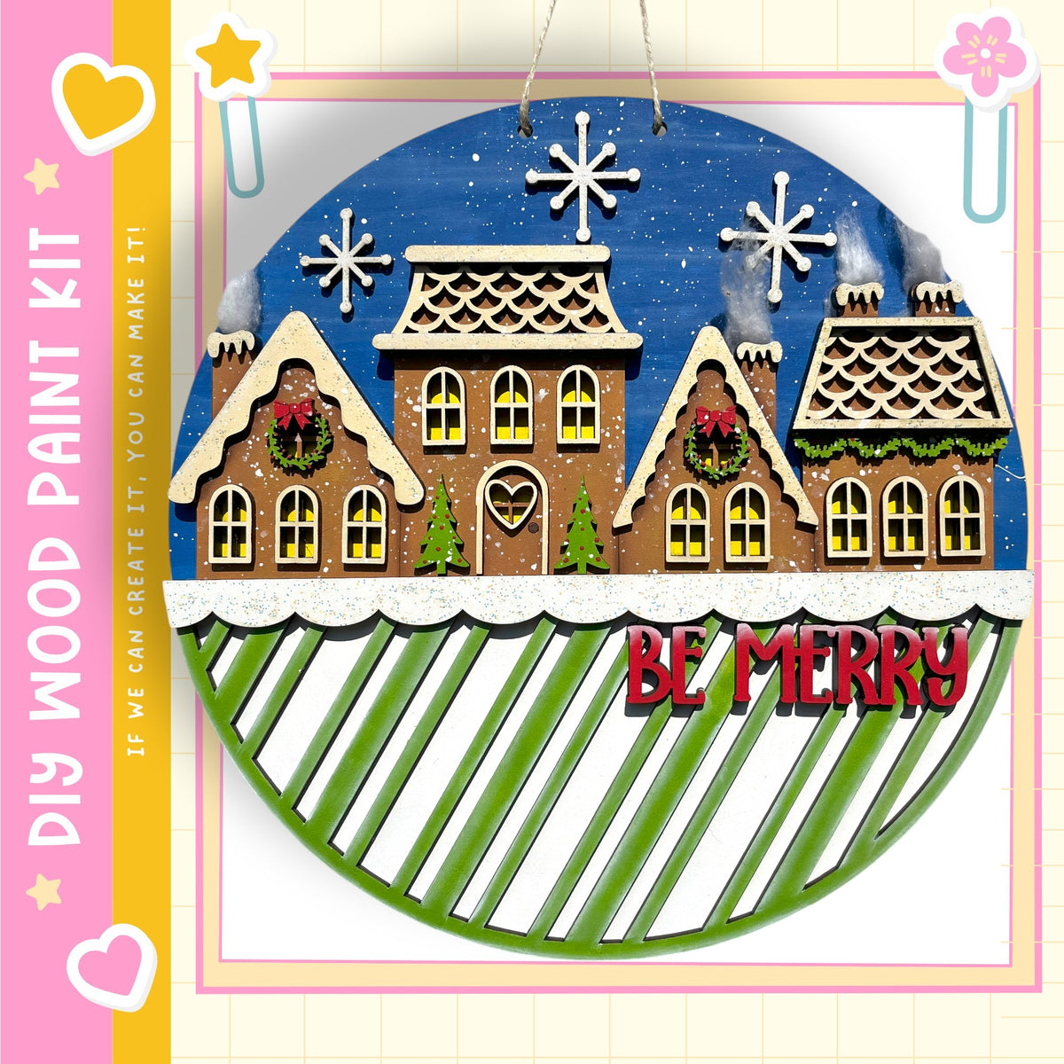 Christmas Be Merry Front Door Hanger Decor product image 1 from The Rustic Farmhouse