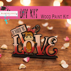 a wooden sign that says it takes me love