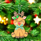 a christmas ornament hanging from a christmas tree