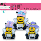 a picture of three bears with hats on their heads