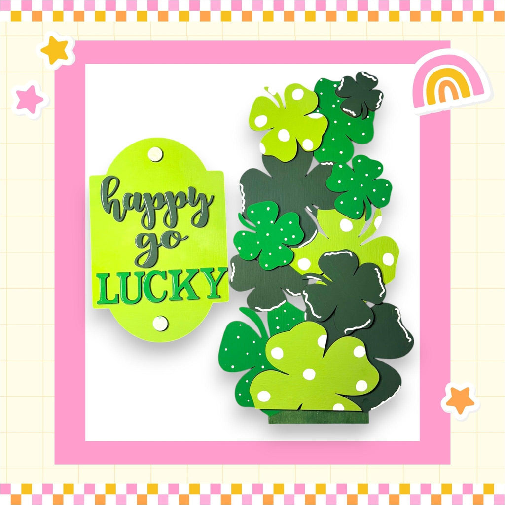 a happy st patrick's day card with shamrocks
