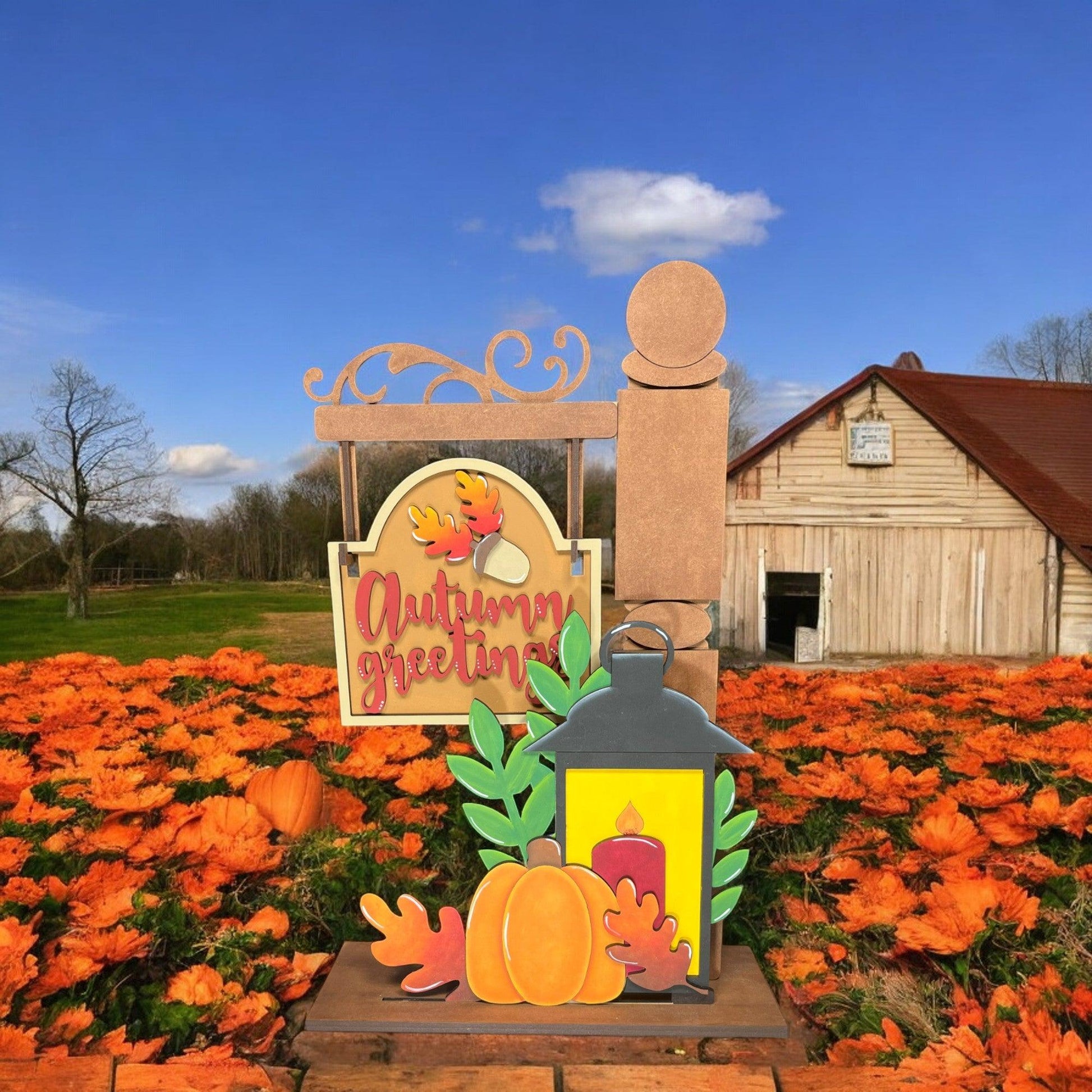 a sign that is in the middle of a field of flowers