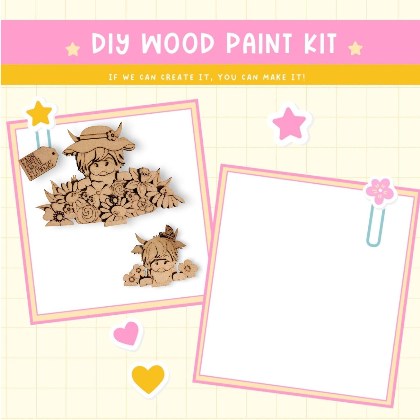 a wooden craft kit with a picture of a dog