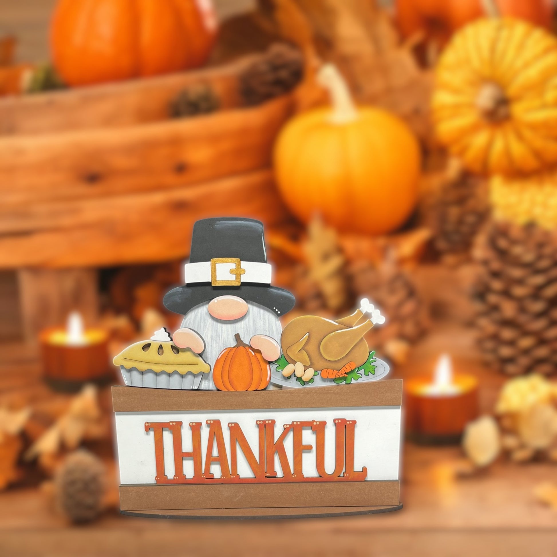 a thanksgiving card with a turkey and a pilgrim