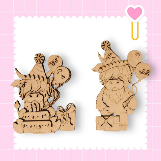 a couple of wooden cut outs of animals