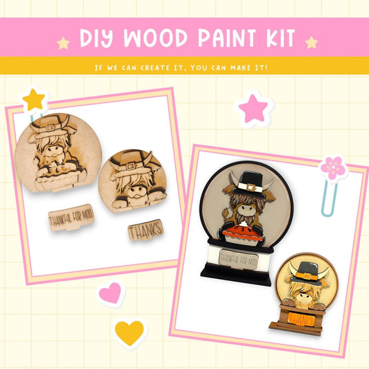 a wooden craft kit with a picture of a bear