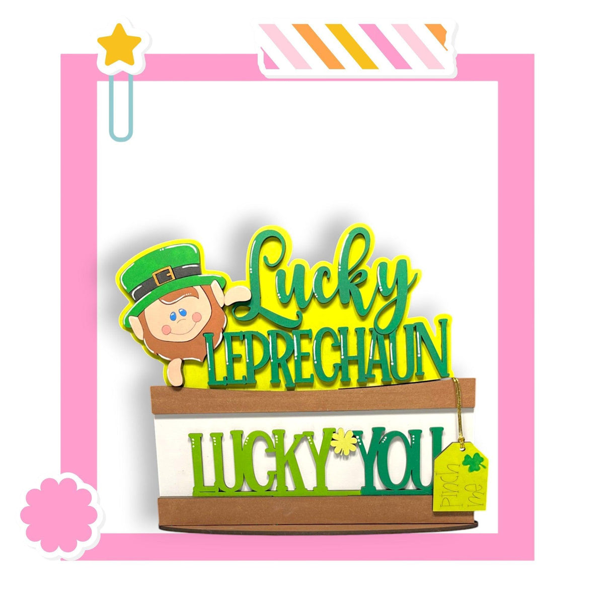 a picture of a st patrick's day sign with a leprechaun