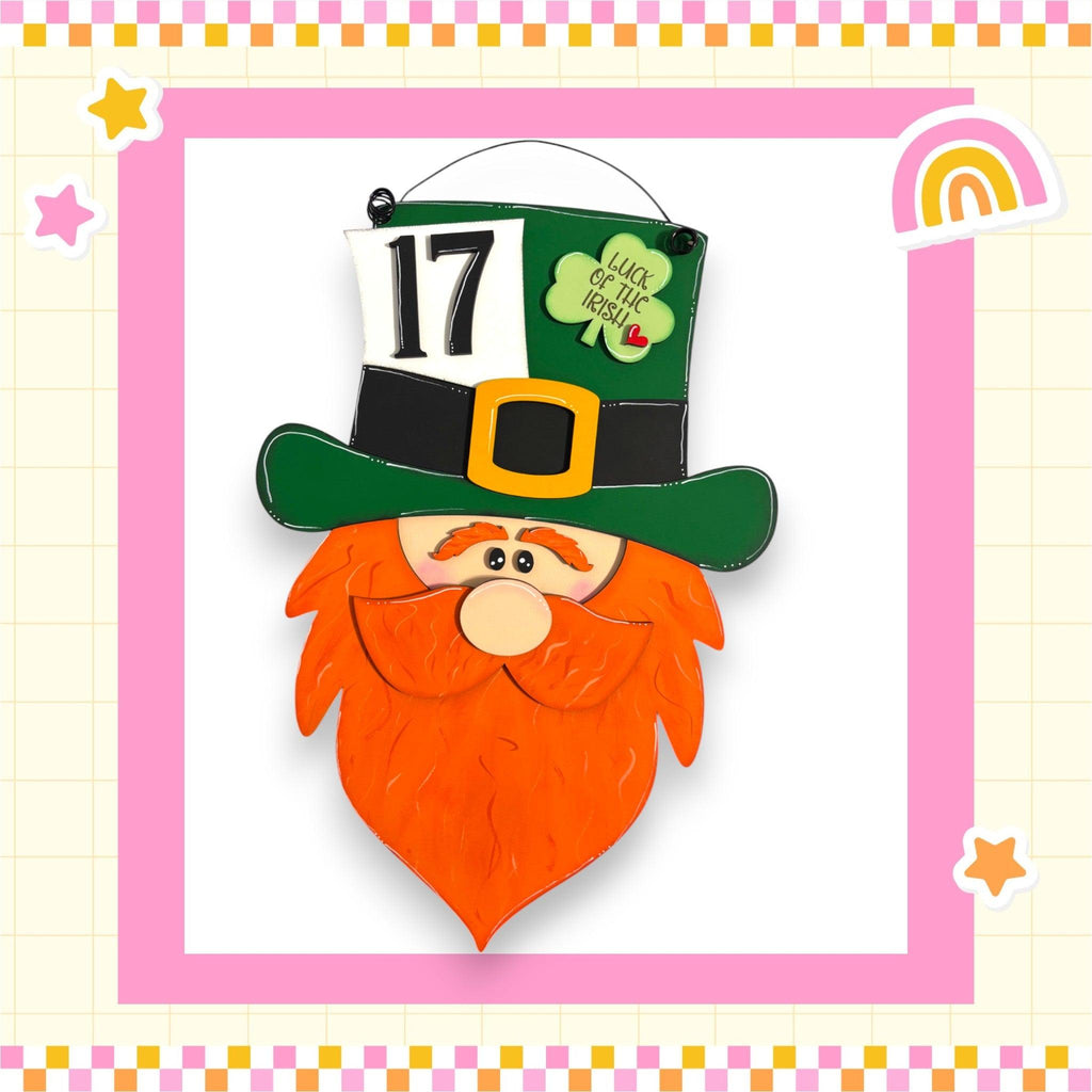 a st patrick's day card with a st patrick's hat and beard