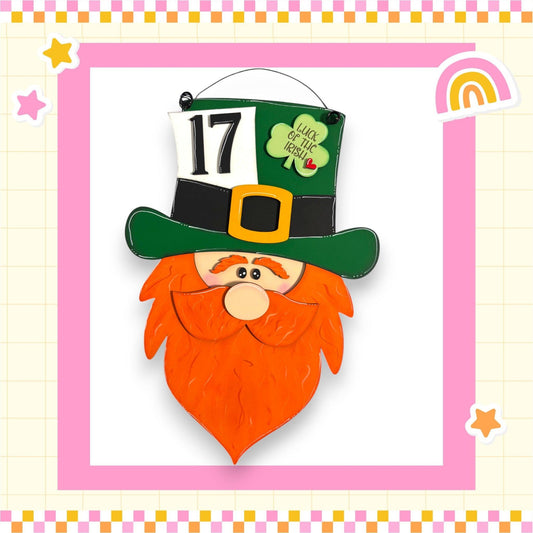 a st patrick's day card with a st patrick's hat and beard