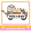 a picture of a wooden wagon with pumpkins on it