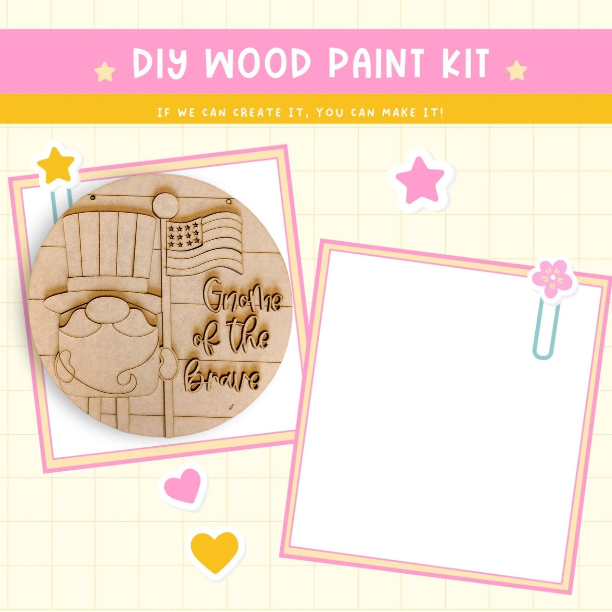 a wooden craft kit with a picture of a chair