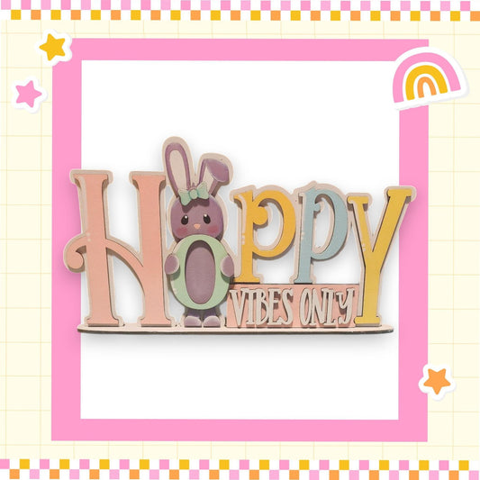 a wooden sign that says happy vibes out