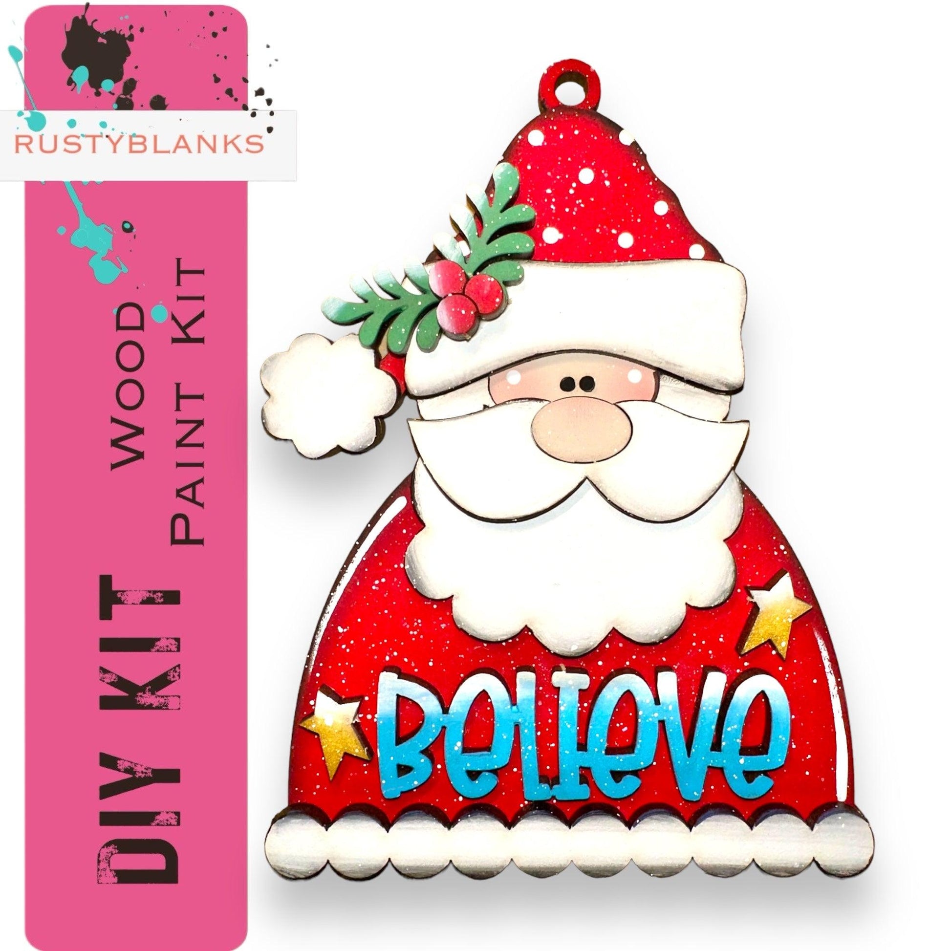 a christmas ornament with a santa clause on it