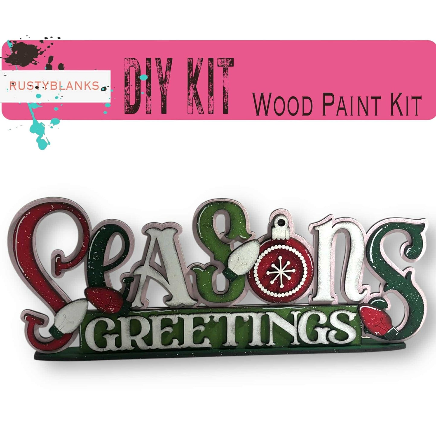 a wooden sign that says seasons greetings