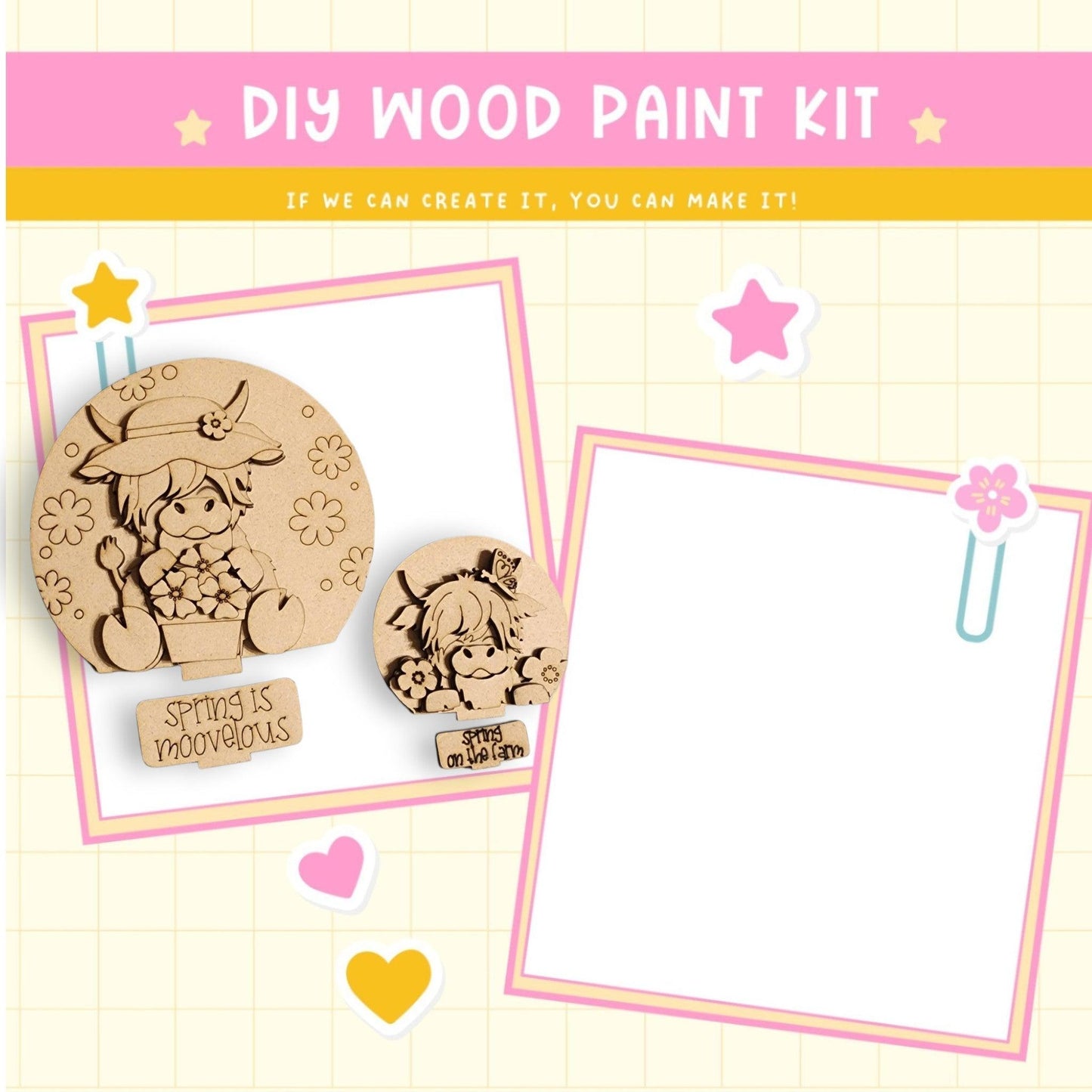 a wooden craft kit with a picture of a girl