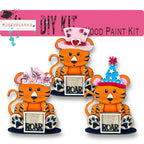 a set of three 3d cut outs of a tiger