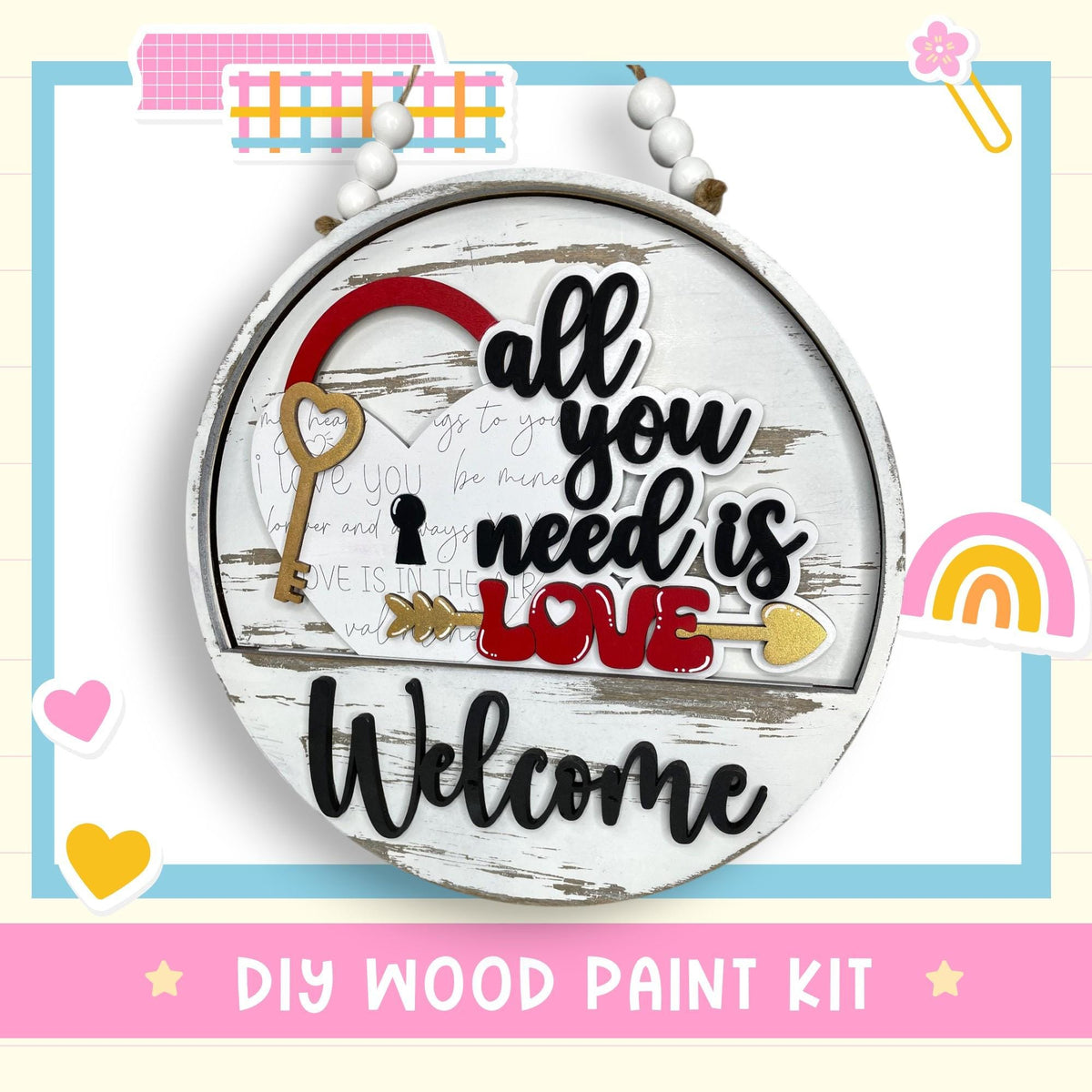 a picture of a sign that says, all you need is love and a key