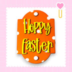 a sign that says happy easter on a pink background