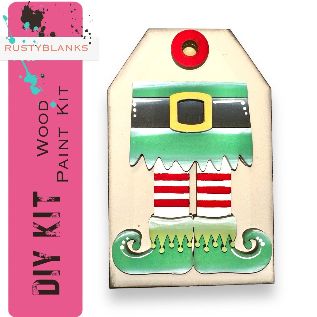 a picture of a door hanger with a santa clause on it