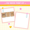 a couple of wooden stamps sitting on top of a table