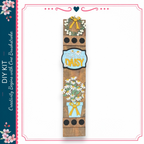a wooden sign with a floral design and the word "DAISY" written on it.