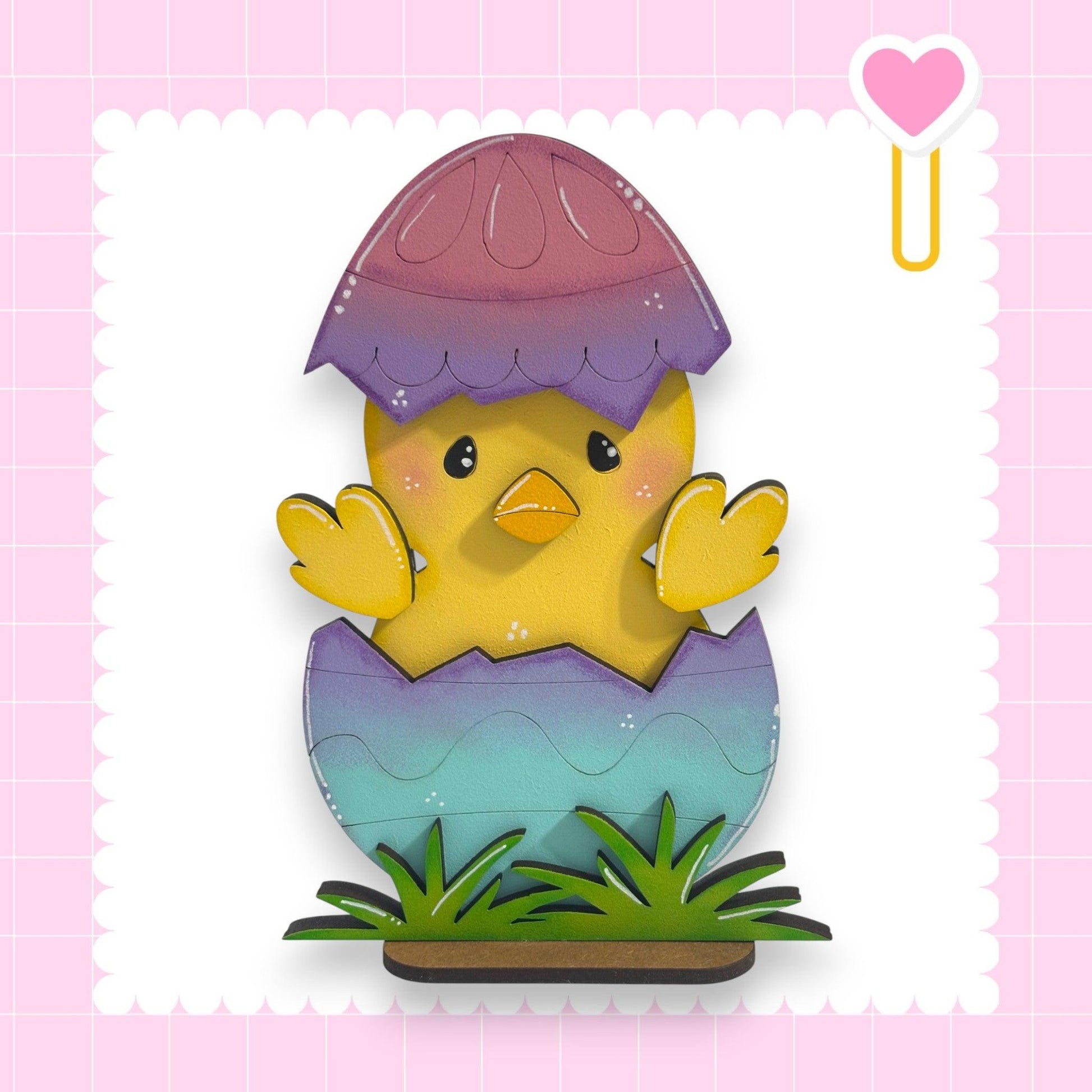 a card with a yellow bird sitting in a mushroom