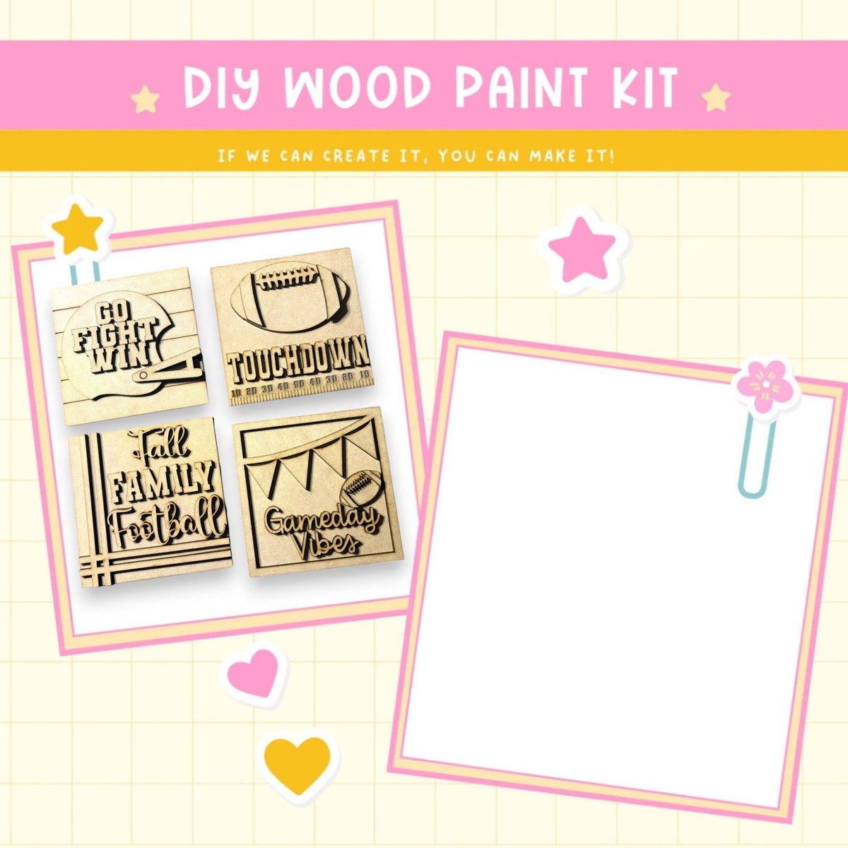 a picture of a wooden craft kit with a picture frame