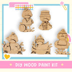 a wooden cutout of a cartoon character