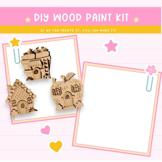 a wooden craft kit with a picture of a castle