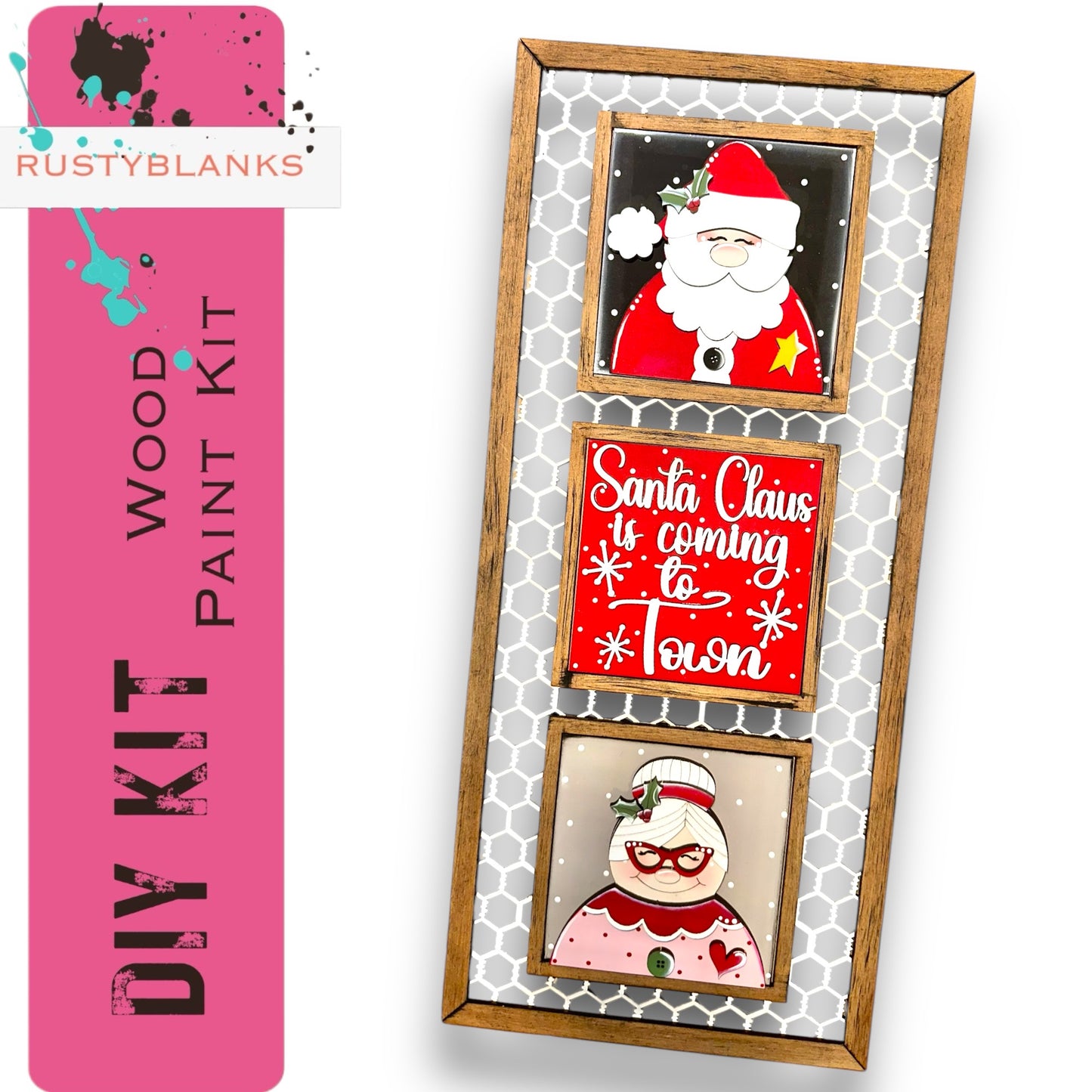 a picture frame with a picture of santa claus