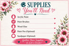 The image is a list of supplies needed for a craft project, with a floral border on the left side.