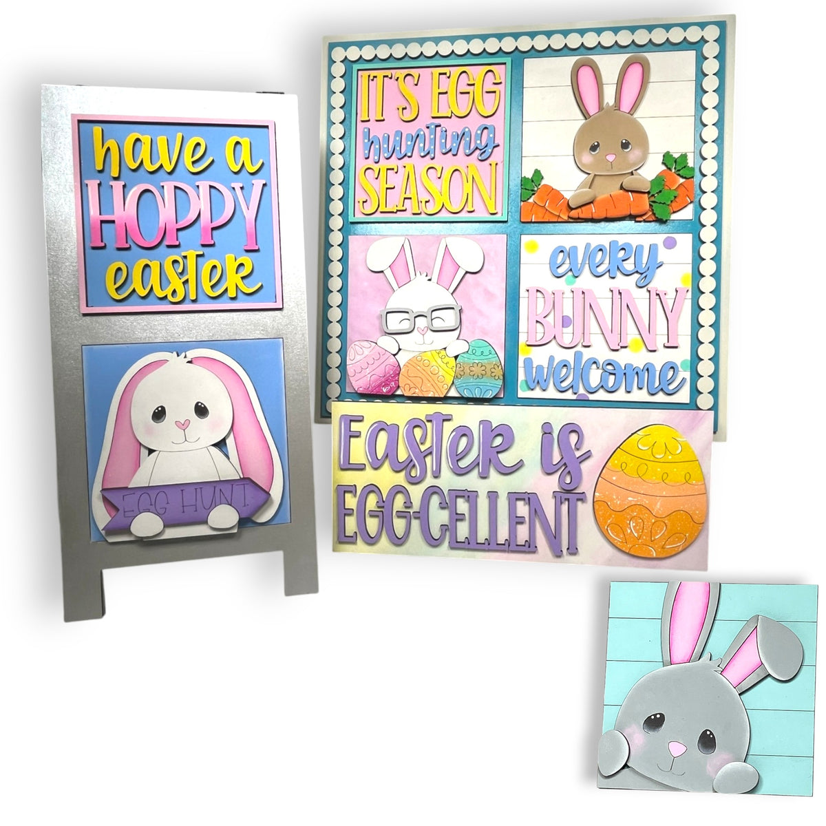 a picture of a bunny and a happy easter card