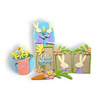 a picture of some cards and a vase of flowers