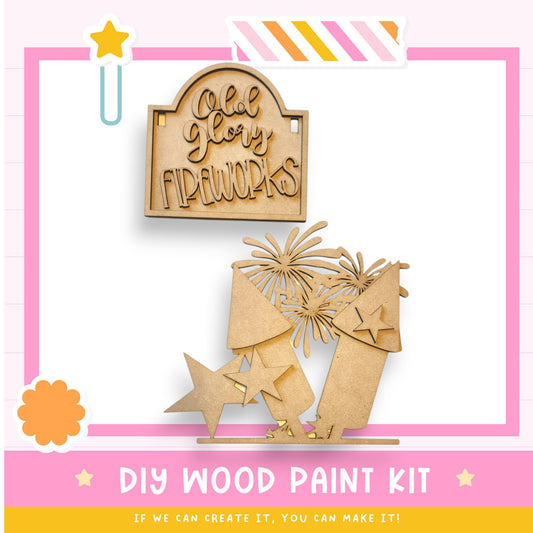 a wooden sign that says diy wood paint kit