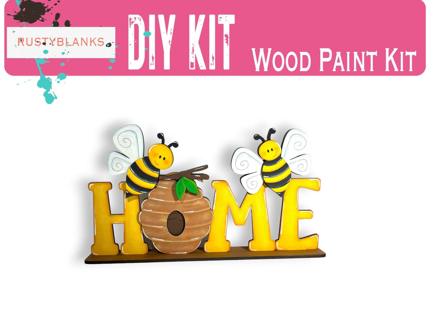 a sign that says diy kit with two bees on it