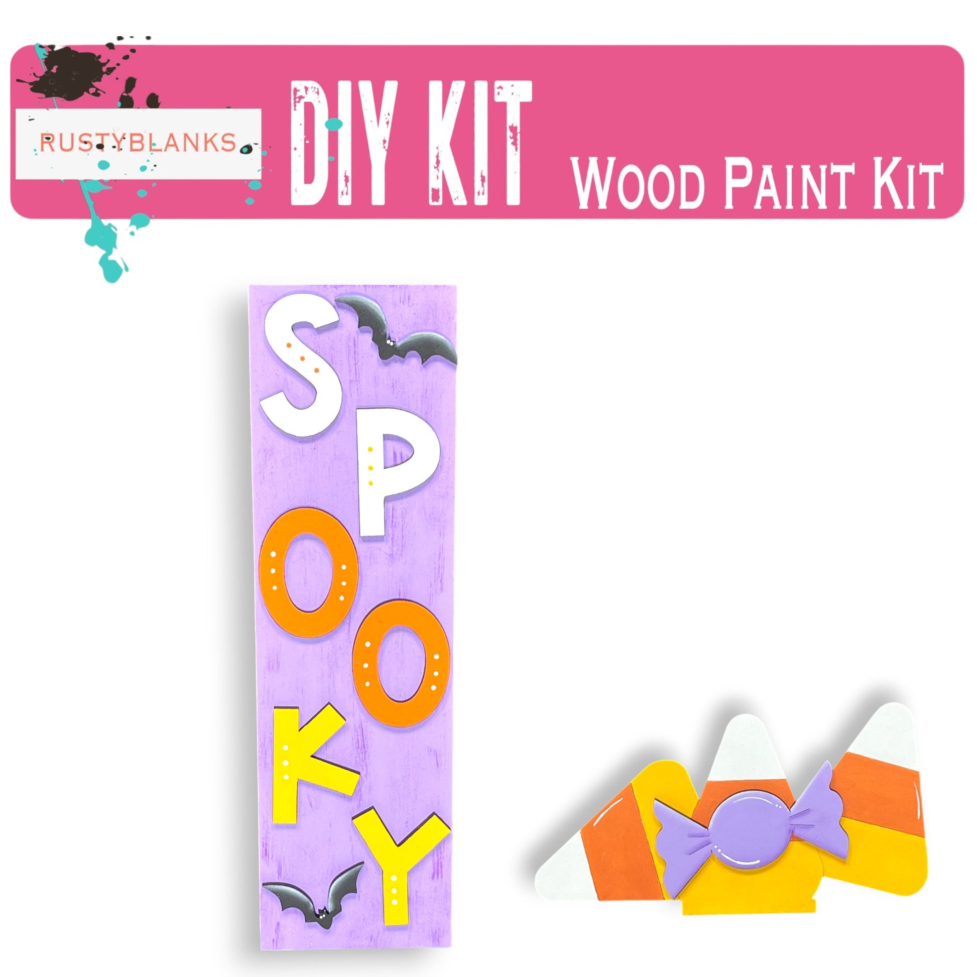 a picture of a wooden paint kit for halloween