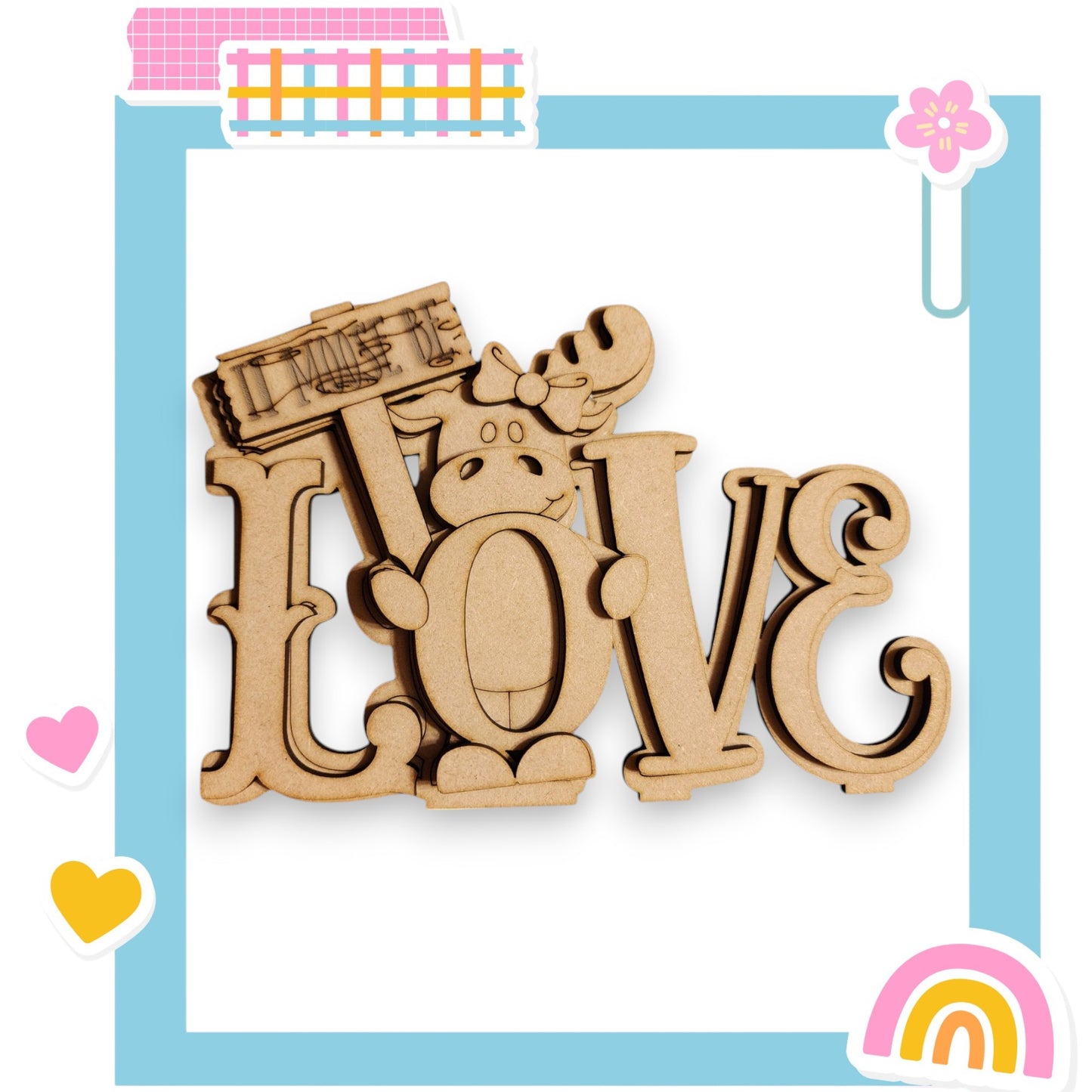 a wooden cutout of the word love