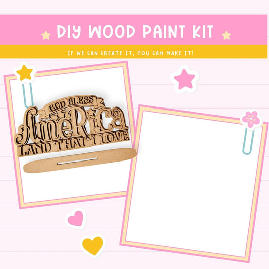 a craft kit with a picture of a wooden sign