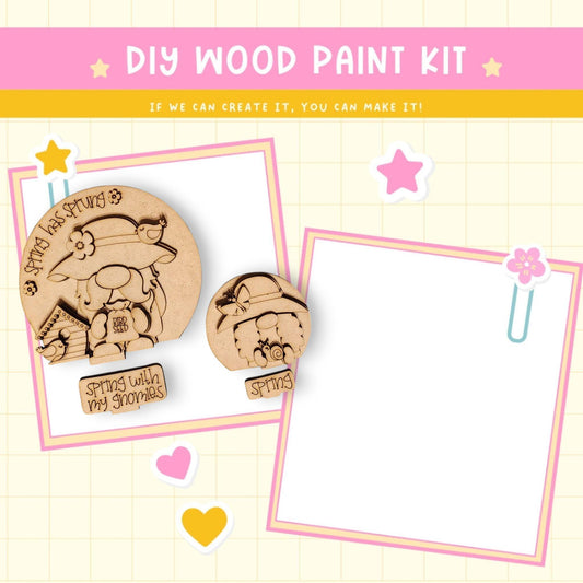 a wooden craft kit with a picture of a pig