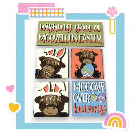 a set of four magnets with animals on them