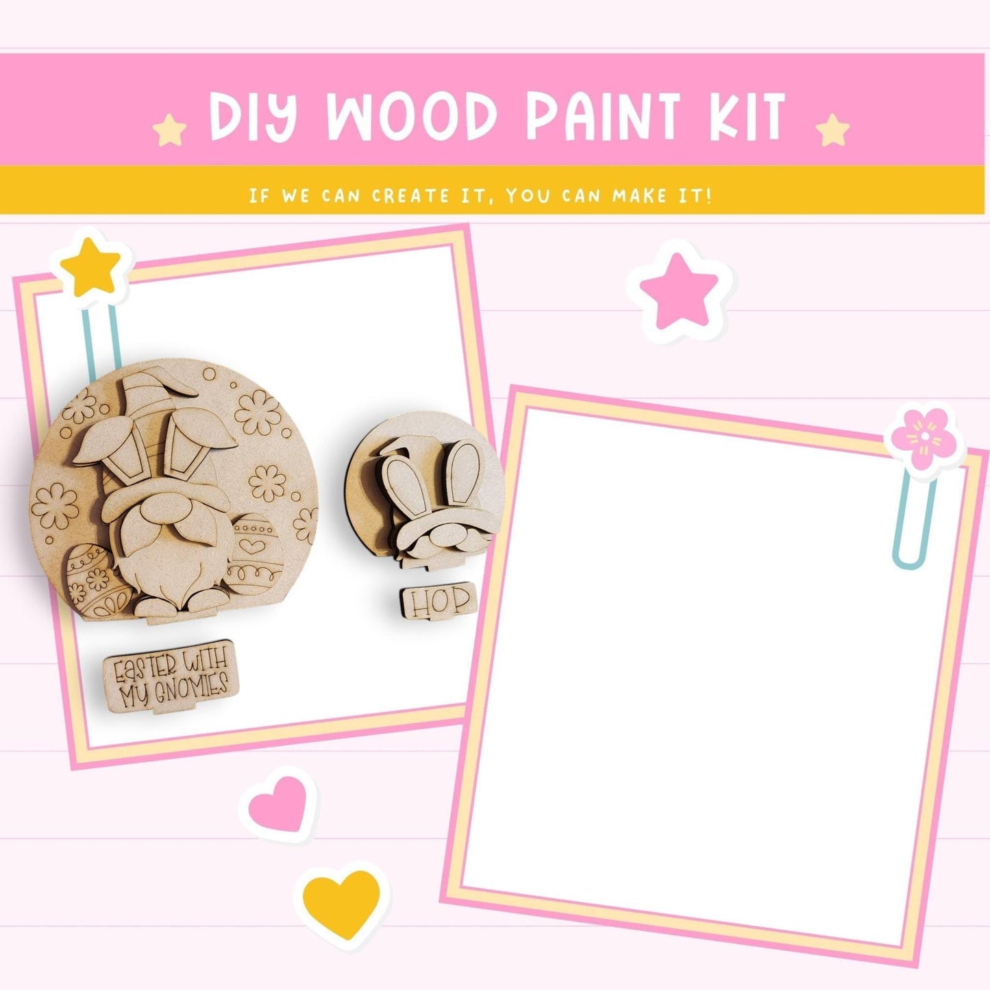 a wooden craft kit with a picture of a dog