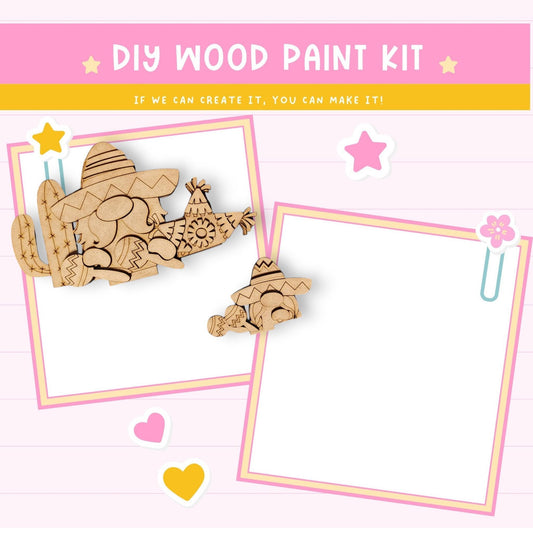 a wooden craft kit with a picture of a giraffe