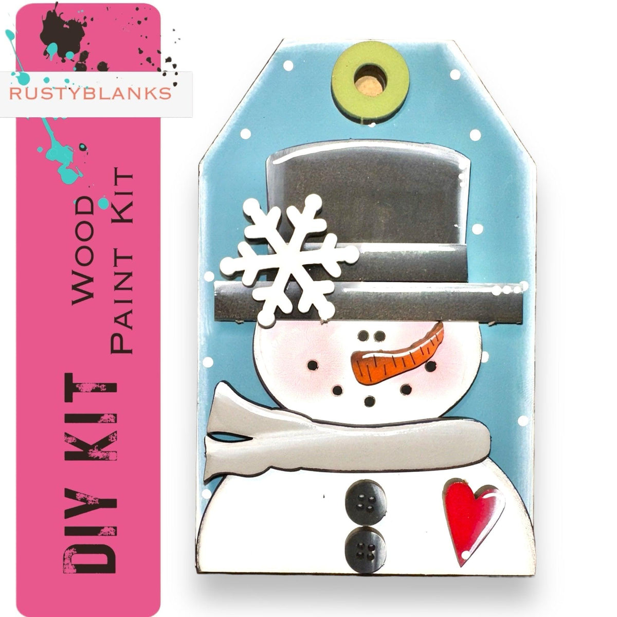 a picture of a snowman wearing a hat and scarf