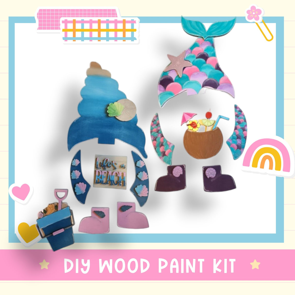 a picture of a kid's craft kit with a picture of a mermaid and
