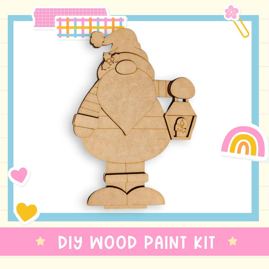 a wooden cut out of a cartoon character