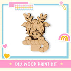 a DIY wood paint kit with a cute wooden reindeer figure as the main focus.